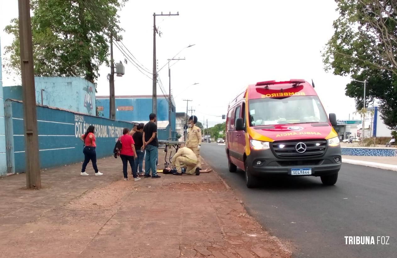 Adolescente é socorrido pelo Siate após queda de bicicleta no Porto Meira