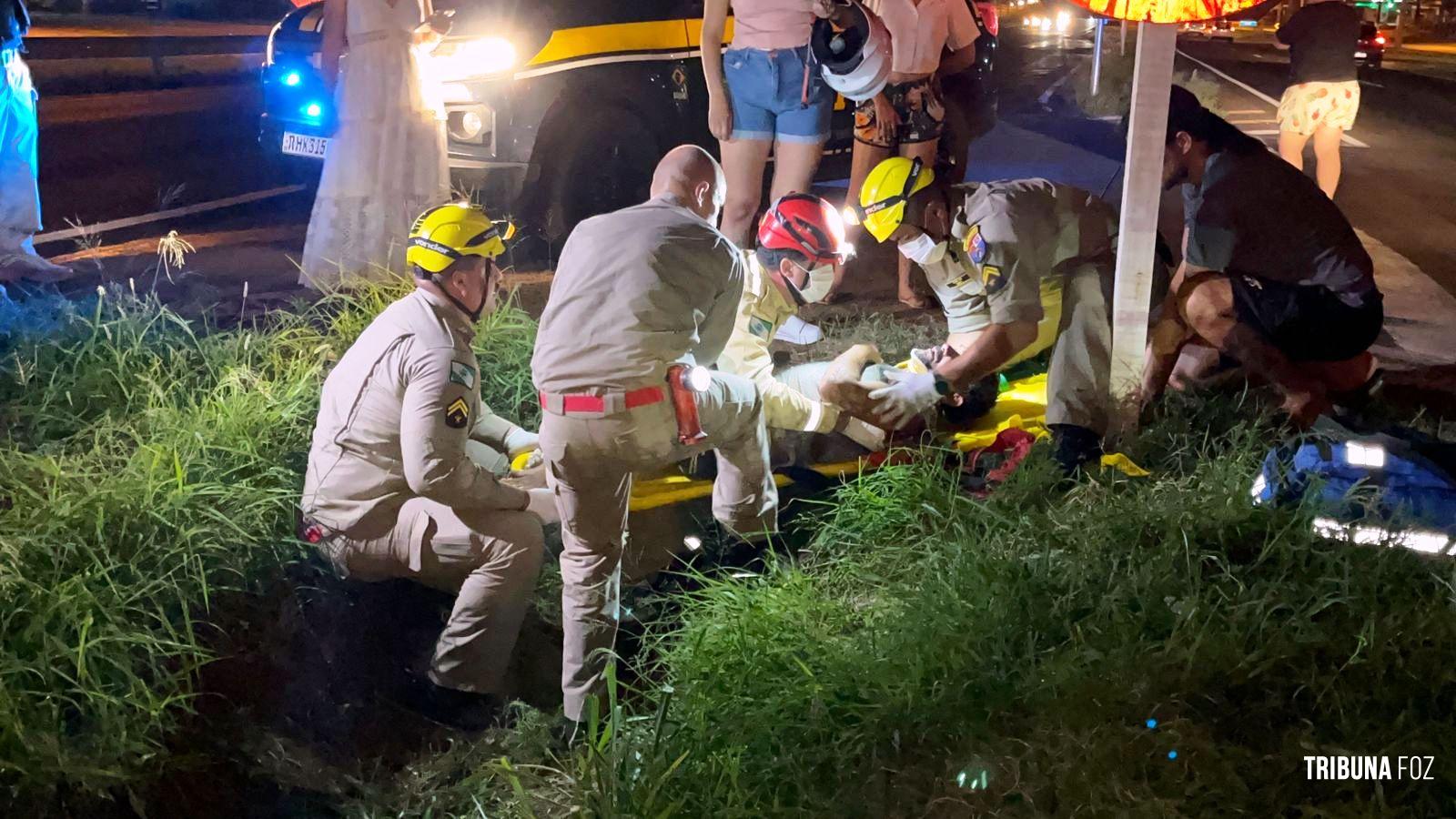 Ciclista é socorrido pelo Siate após ser atropelado na BR-277