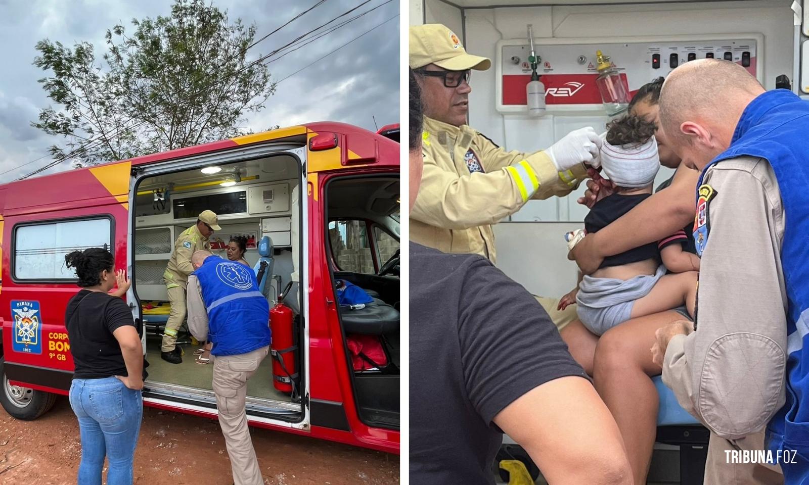 Criança de dois anos é socorrido pelo Siate após se ferir com vidro no Portal da Foz