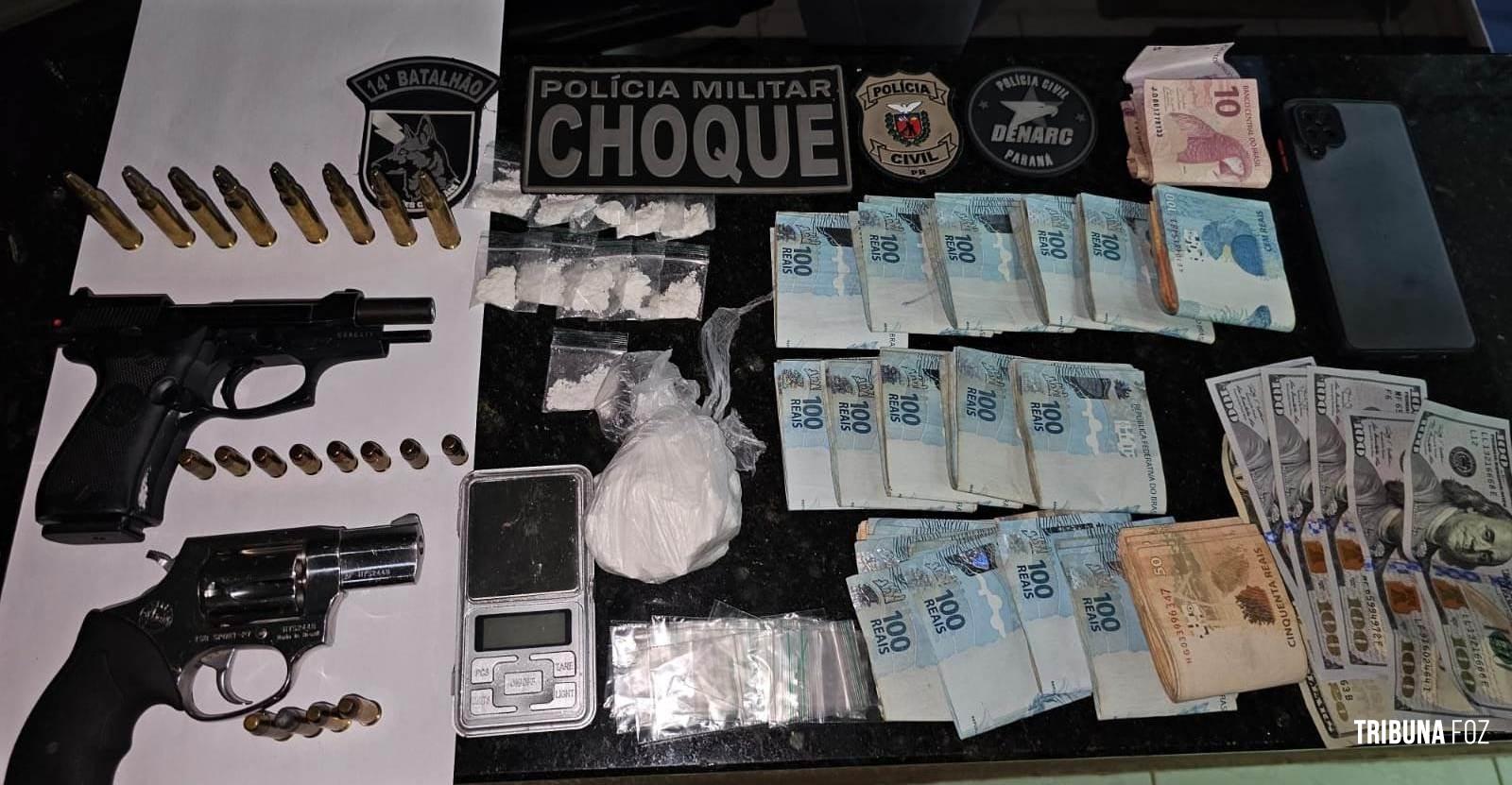 DENARC e CHOQUE prende traficante de drogas e apreende armas no Jardim Panorama