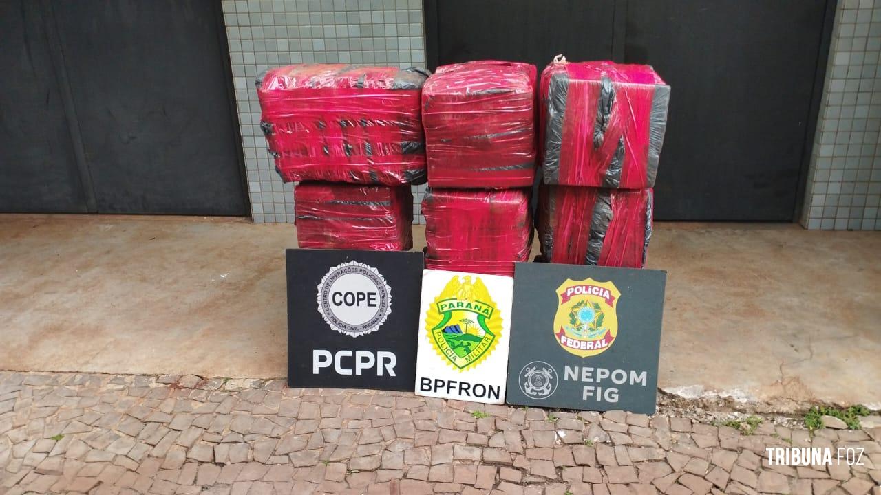 PF e PM apreendem fardos de maconha às margens do Lago de Itaipu em Itaipulândia