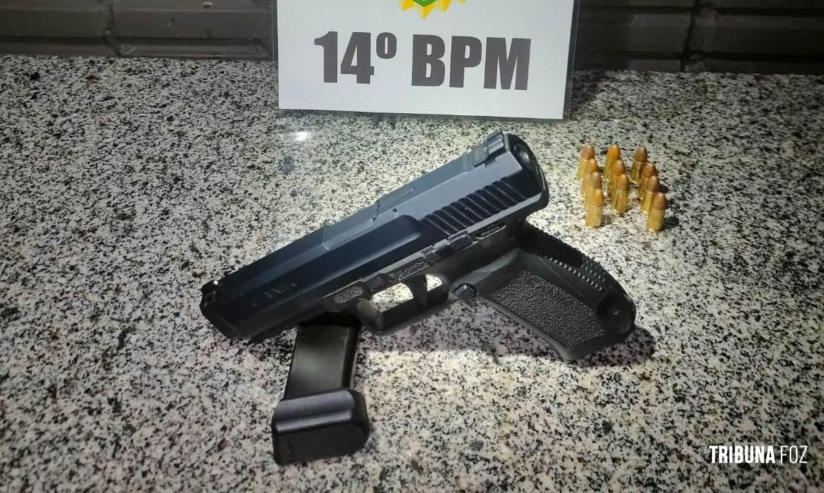 Policia militar prende homem com pistola 9mm no centro de Foz do Iguaçu 