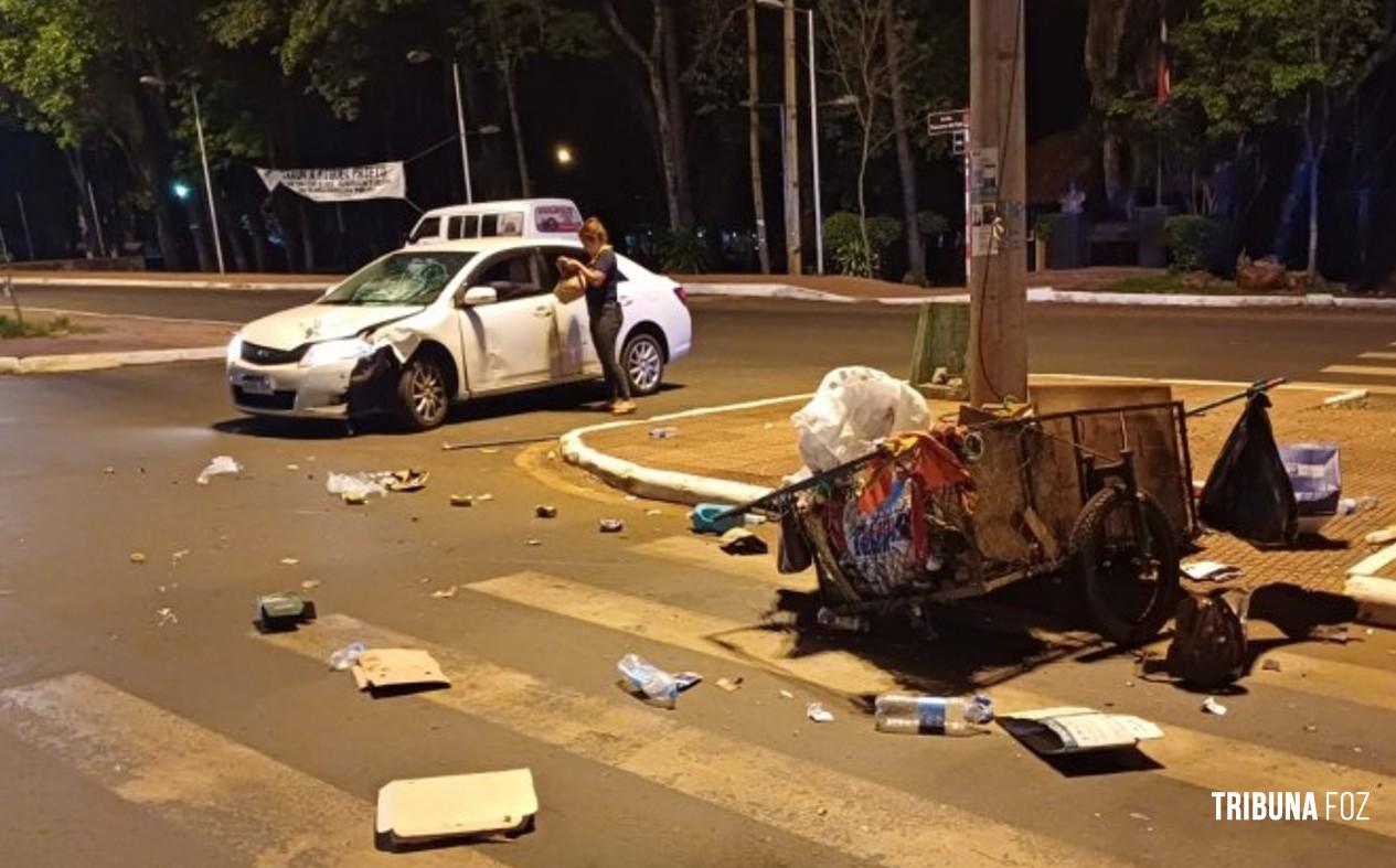 Reciclador fica gravemente ferido após ser atropelado em Ciudad Del Este