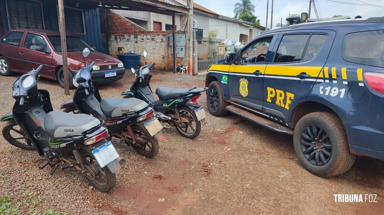 Após denúncia PRF recupera três motocicletas paraguaias com queixa de furto em Medianeira