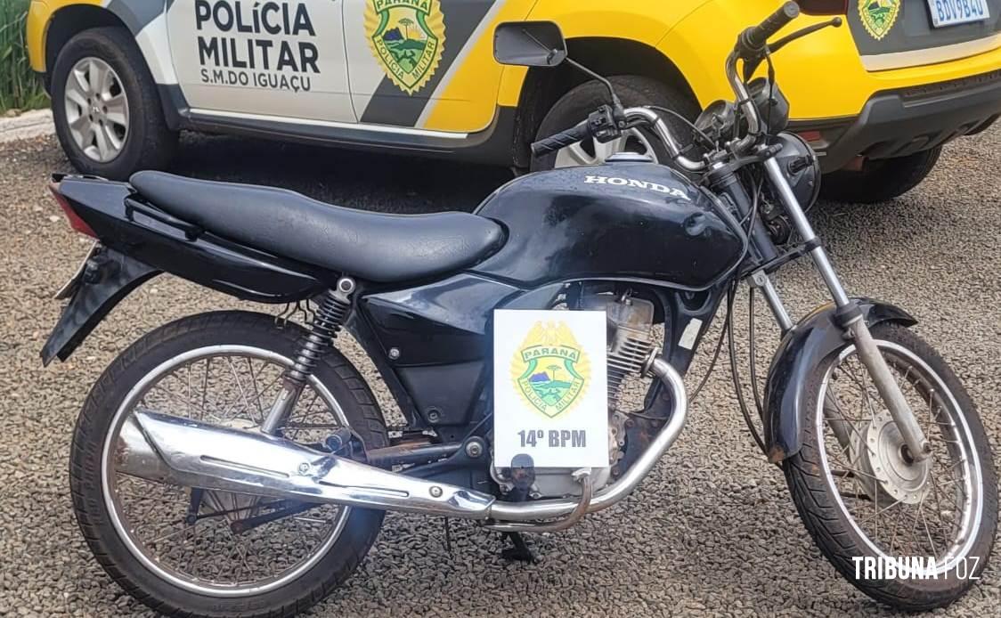 PM recupera motocicleta furtada em São Miguel do Iguaçu