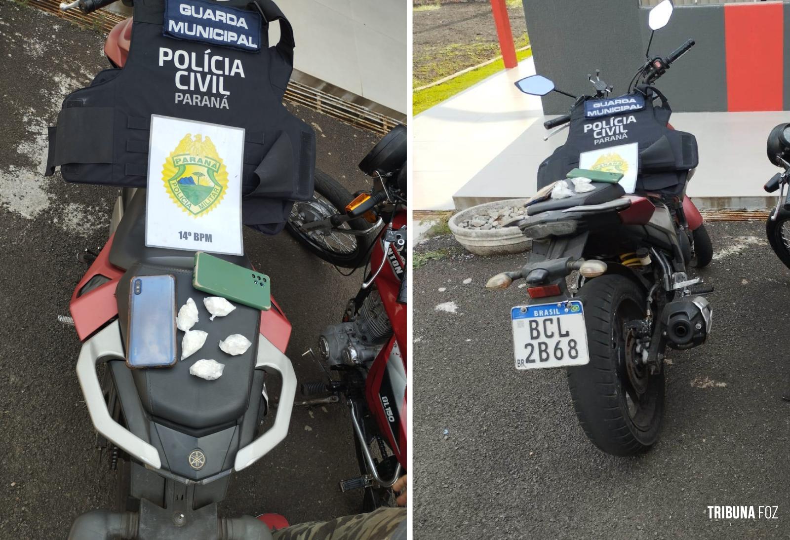 Policia Civil prende moto-uber com 5 buchas de cocaína no Bairro Cidade Nova