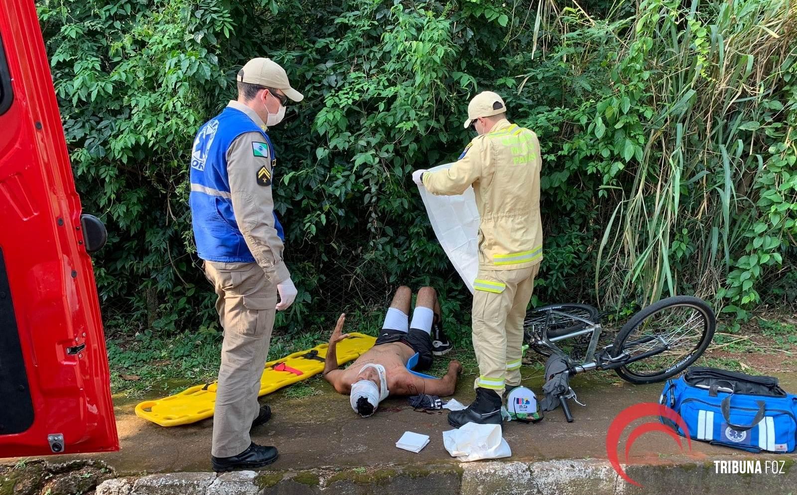 Siate socorre ciclista após queda de bicicleta na Av. Paraná 