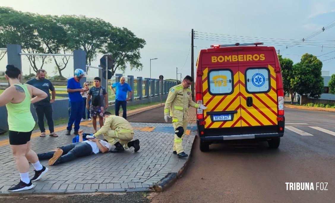 Acidente entre carro e moto mobiliza Corpo de Bombeiro em São Miguel do Iguaçu