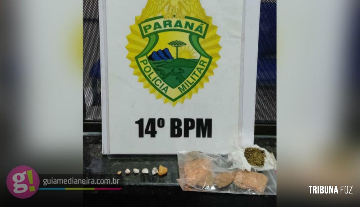 CHOQUE apreende maconha e detém uma pessoa por tráfico de drogas na Vila Alegria em Medianeira