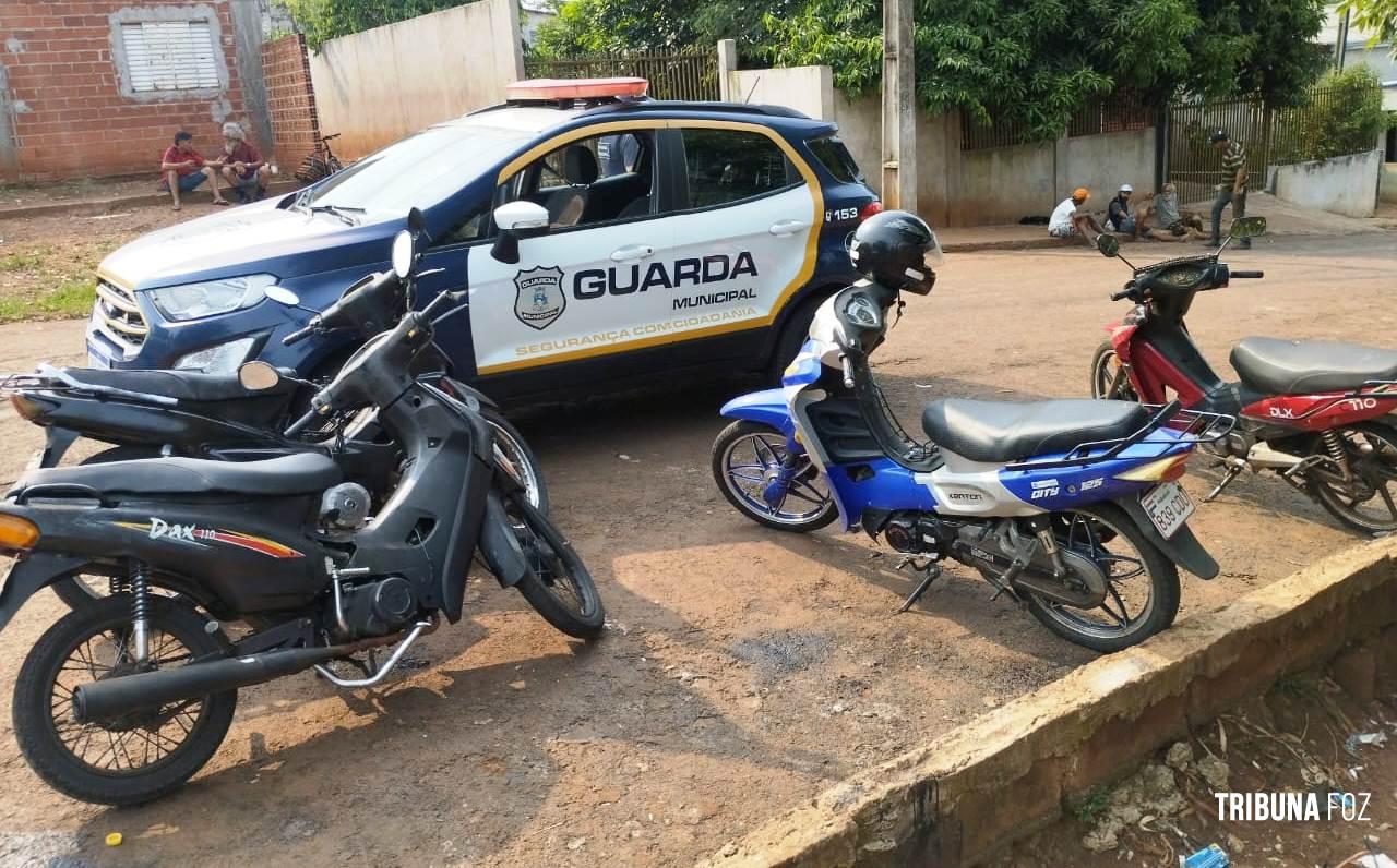 Guarda Municipal apreende quatro motos, sendo duas furtadas e duas adulteradas na Favela do Bolo