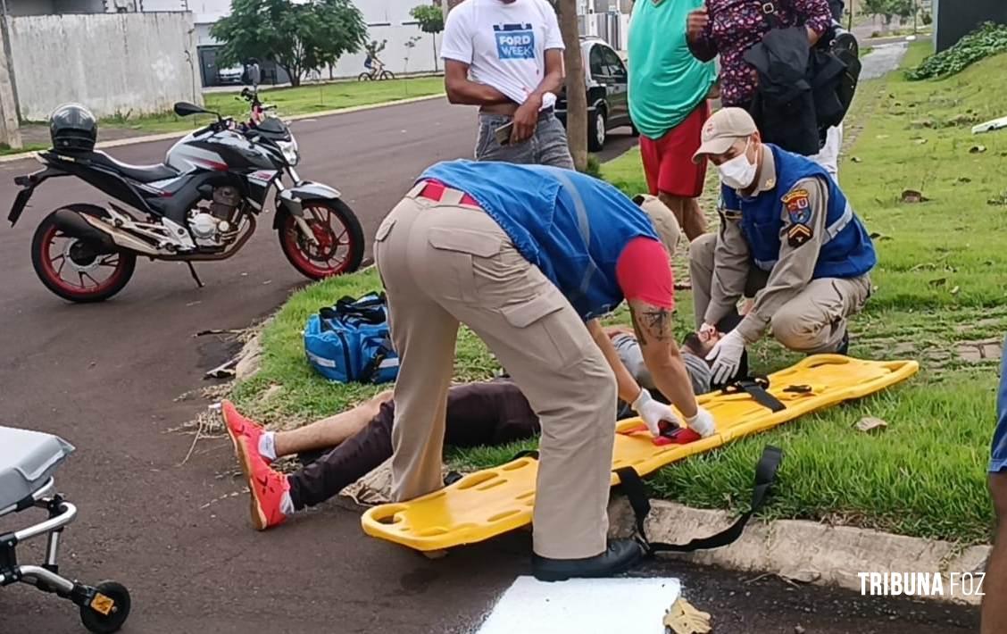 Siate socorre motociclista após colisão na região da Vila A