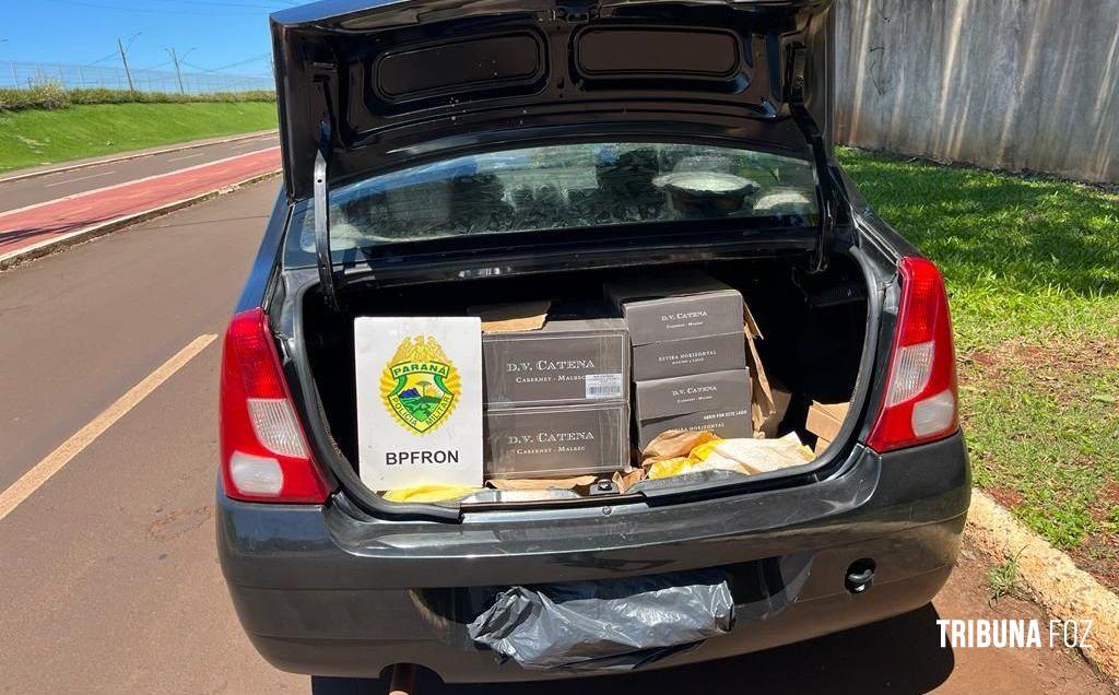 BPFRON apreende 12 caixas de vinho argentinos em Santa Terezinha de Itaipu