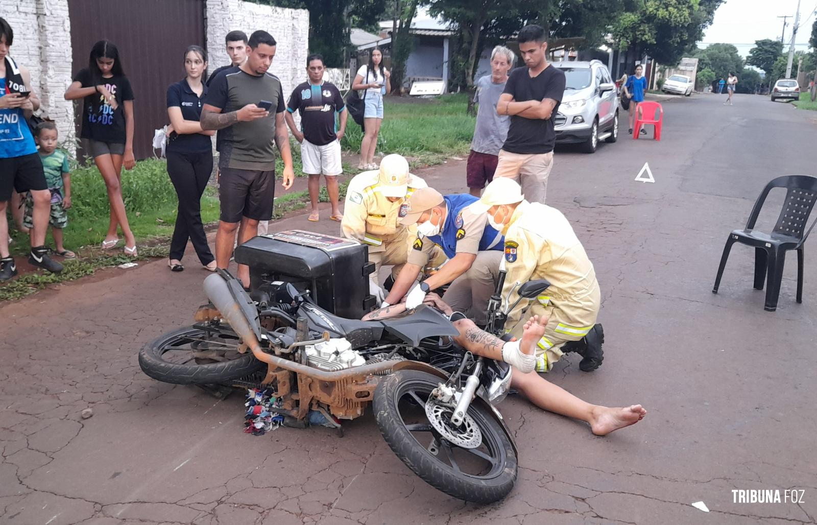 Motociclista é socorrido pelo Siate após colisão no Jardim Patriarca