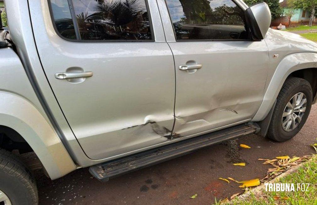 Motociclista fica ferido após acidente em cruzamento de avenidas em Santa Helena