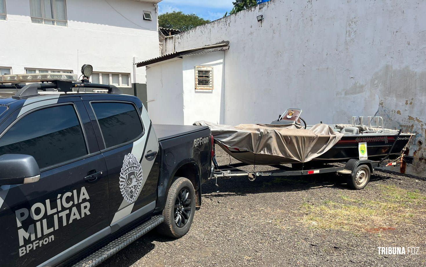 Policia Militar recupera embarcação e carretinha furtadas em Foz do Iguaçu 