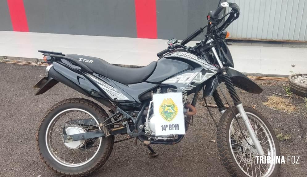 Policia Militar recupera motocicleta furtada na região central de Foz do Iguaçu