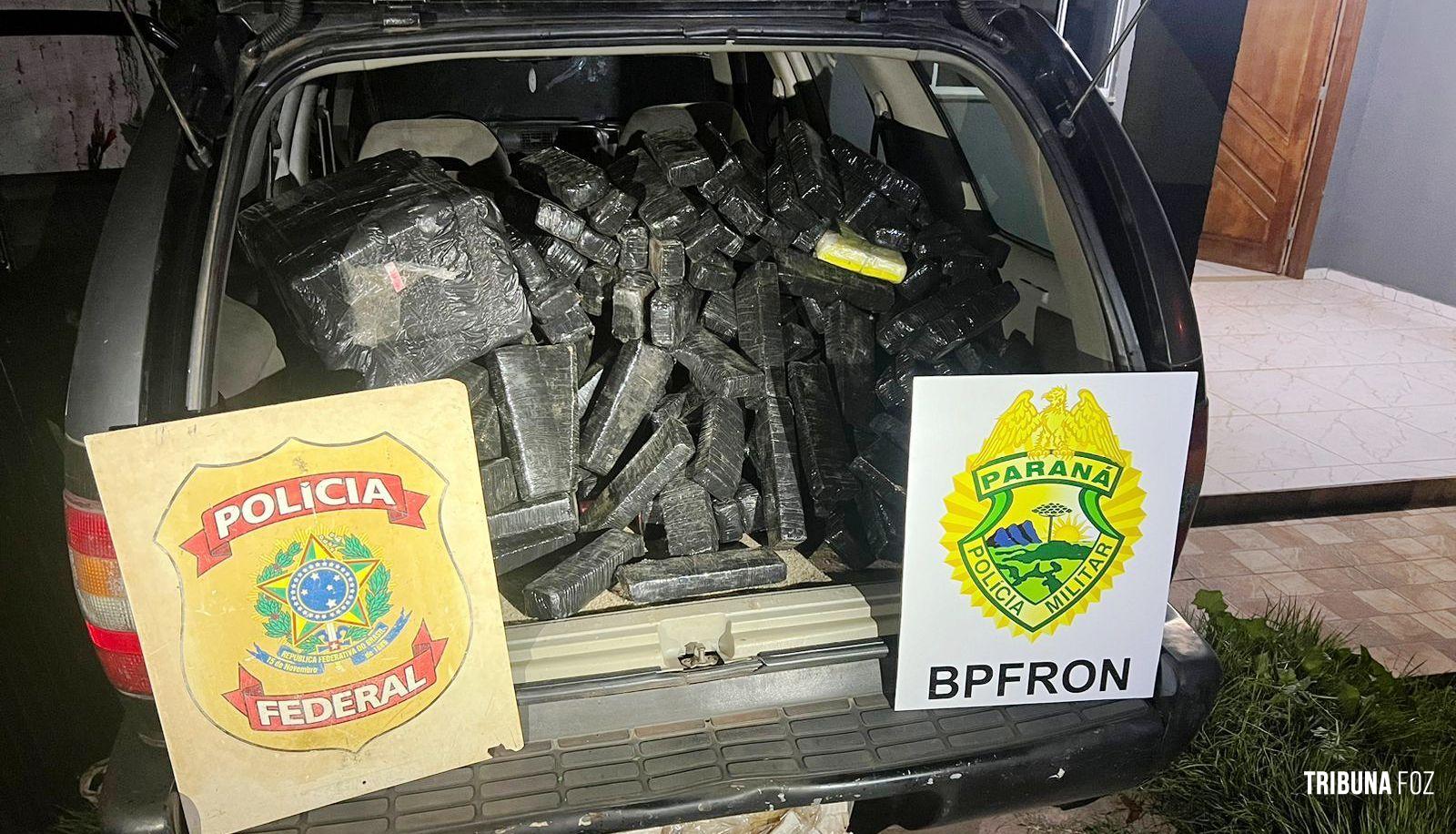 BPFRON e Polícia Federal apreendem 276 Kg de maconha em Foz do Iguaçu