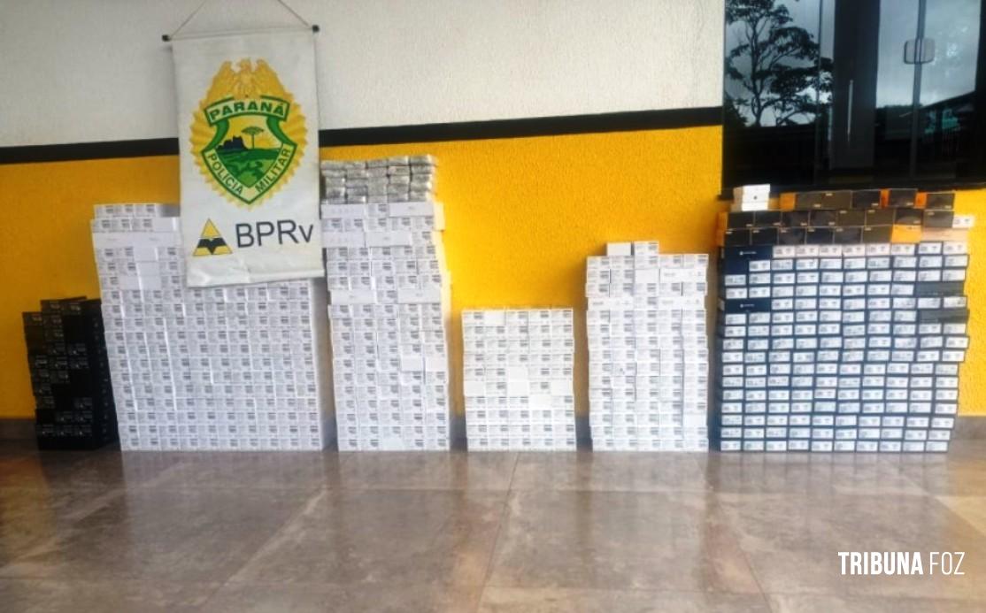 Policia Rodoviária Estadual apreende 685 aparelhos celulares em Santa Tereza do Oeste