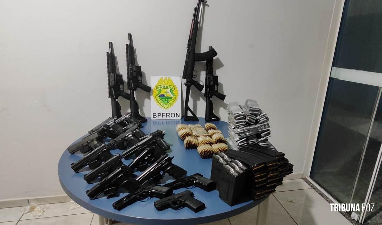 BPFRON apreende grande quantidade de armas e munições em São Miguel do Iguaçu