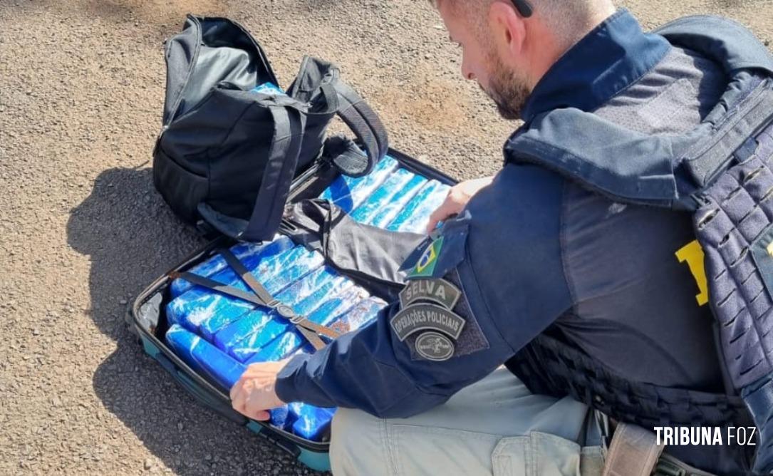 PRF apreende 24 quilos de maconha com passageiro de aplicativo de carona em Céu Azul 