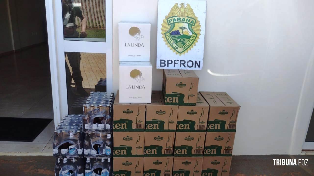 BPFRON apreende veículo carregado com bebidas estrangeiras em Santo Antônio do Sudoeste