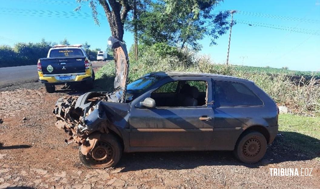 Colisão frontal na PR-497 em São Miguel do Iguaçu deixa um ferido 