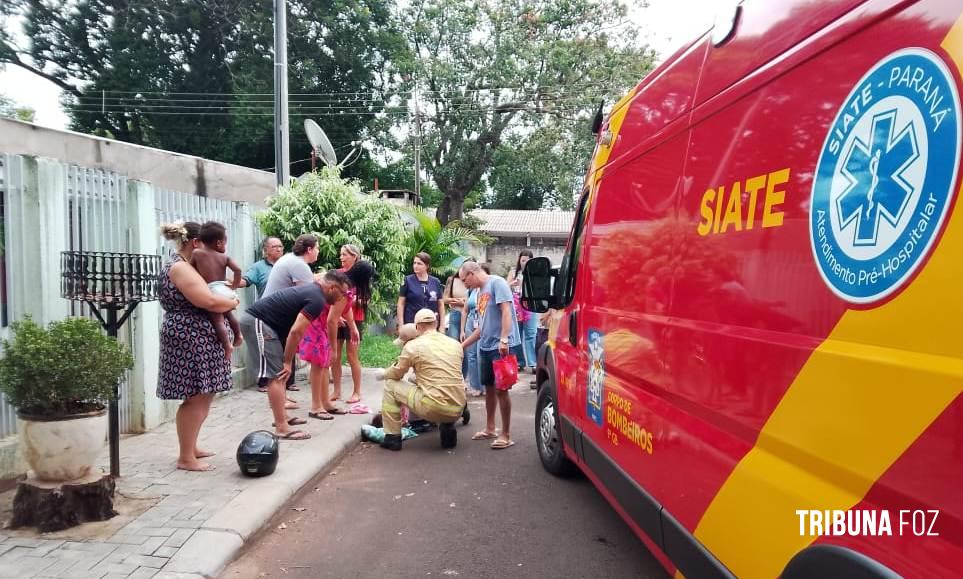 Criança de sete anos é socorrida pelo Siate após ser atropelada por moto no Profilurb I