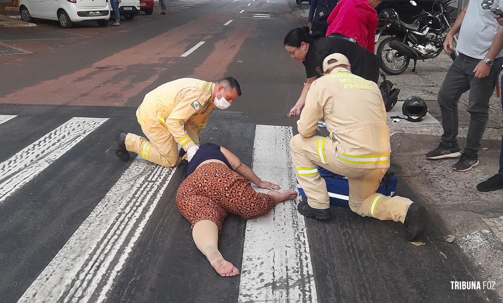 Mulher fica gravemente ferida após atropelamento por moto na Av. Brasil