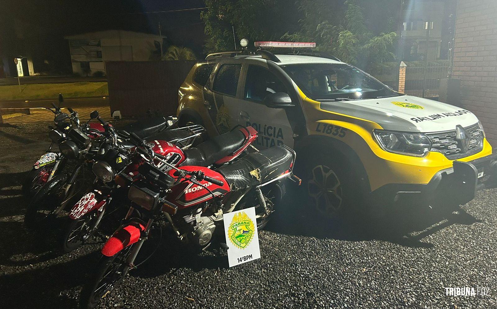 PM apreende quatro motos na cidade de Itaipulândia