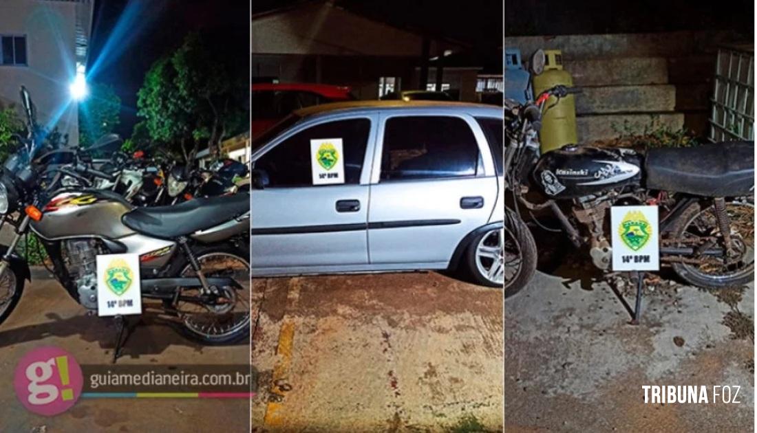 PM prende uma pessoa e recupera moto e veículo furtados em Medianeira