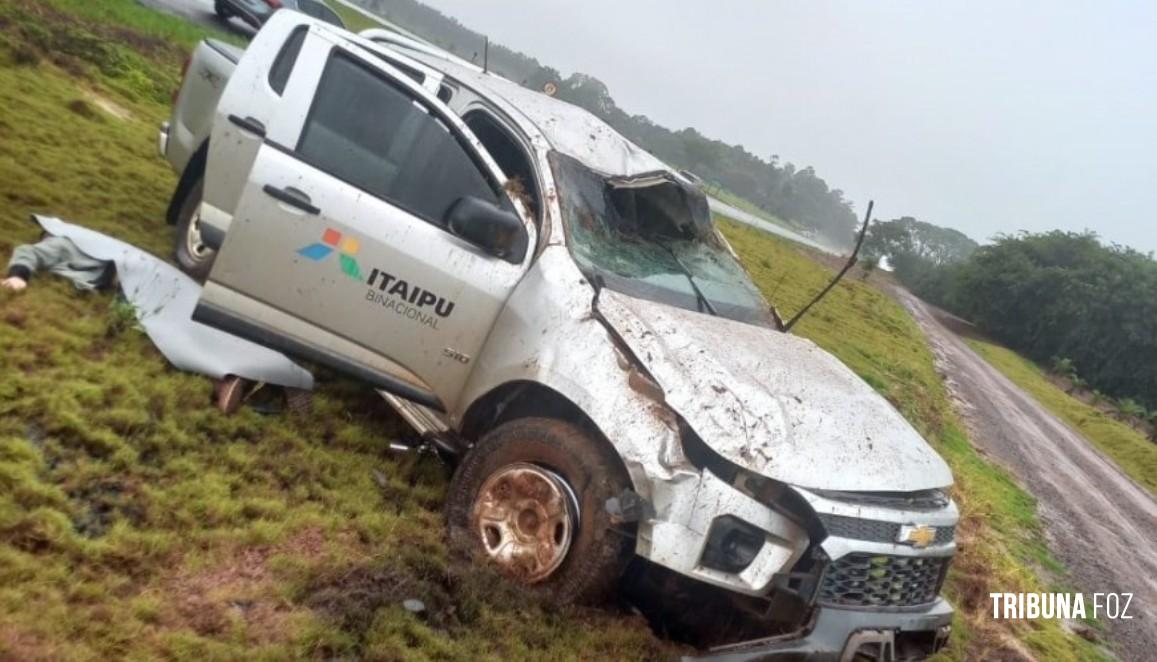 Funcionário da Itaipu fica ferido após capotamento na Ruta PY-02 no Paraguai