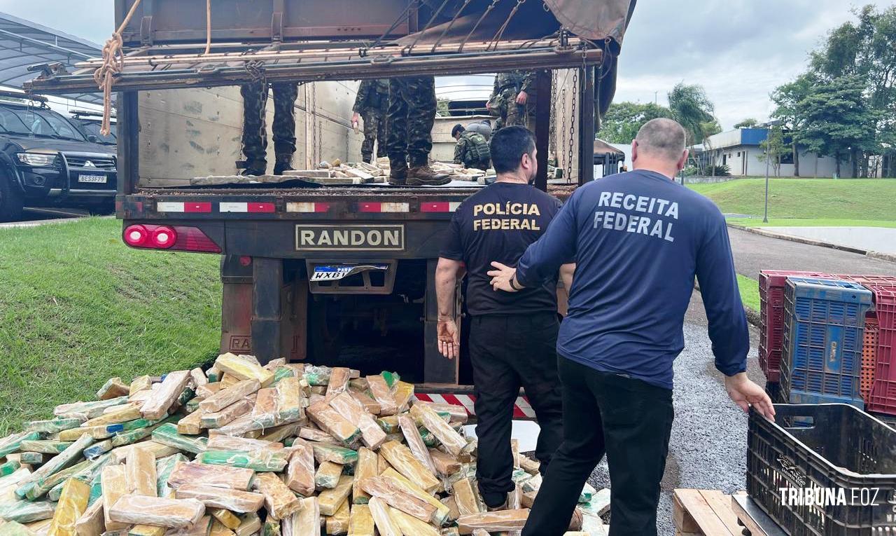 Policia Federal e Receita Federal apreendem 3 toneladas de entorpecentes na aduana da Ponte da Amizade