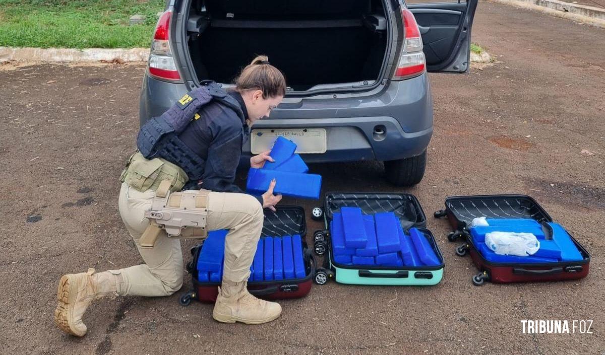 PRF prende duas pessoas com 32,2 Kg de maconha na BR-277