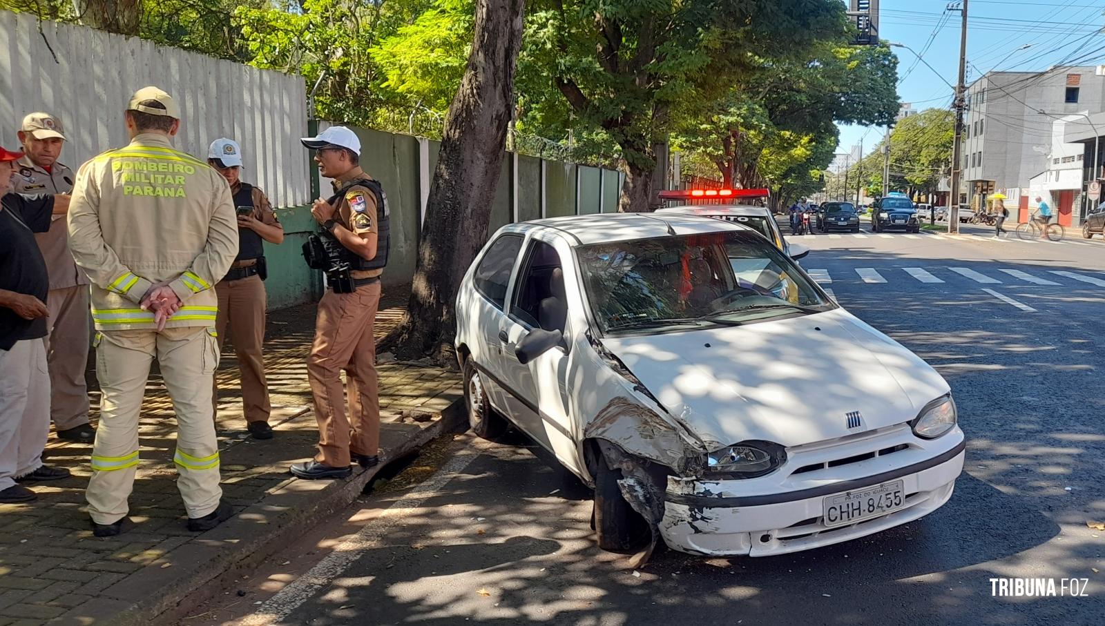 Siate e PM são mobilizados após veículo colidir contra uma árvore na Av. República Argentina