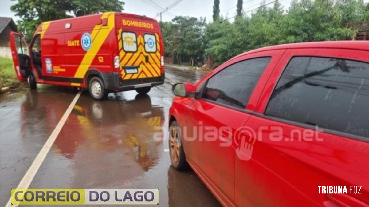 Adolescente fratura perna em acidente no centro de Marechal Rondon