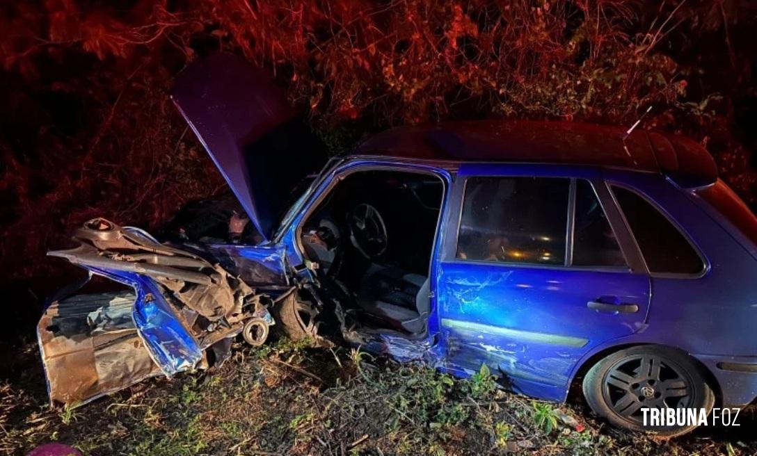 Colisão frontal envolvendo dois veículos deixa feridos na PR-495 em Serranópolis do Iguaçu