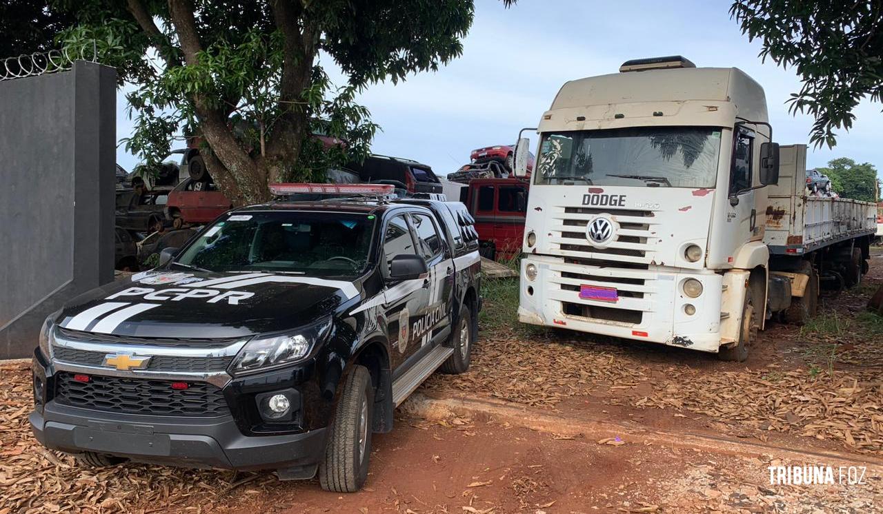 GDE da Policia Civil prende duas pessoas e apreende carreta com 215 Kg de drogas ocultas nos pneus