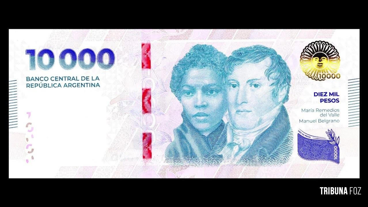 Nova nota de 10 mil pesos na Argentina é estampada por heroína negra