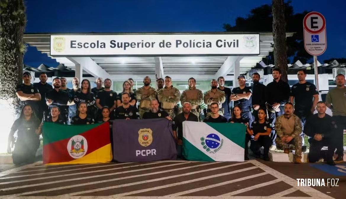 Paraná envia 30 policiais civis para reforçar segurança contra roubos no Rio Grande do Sul