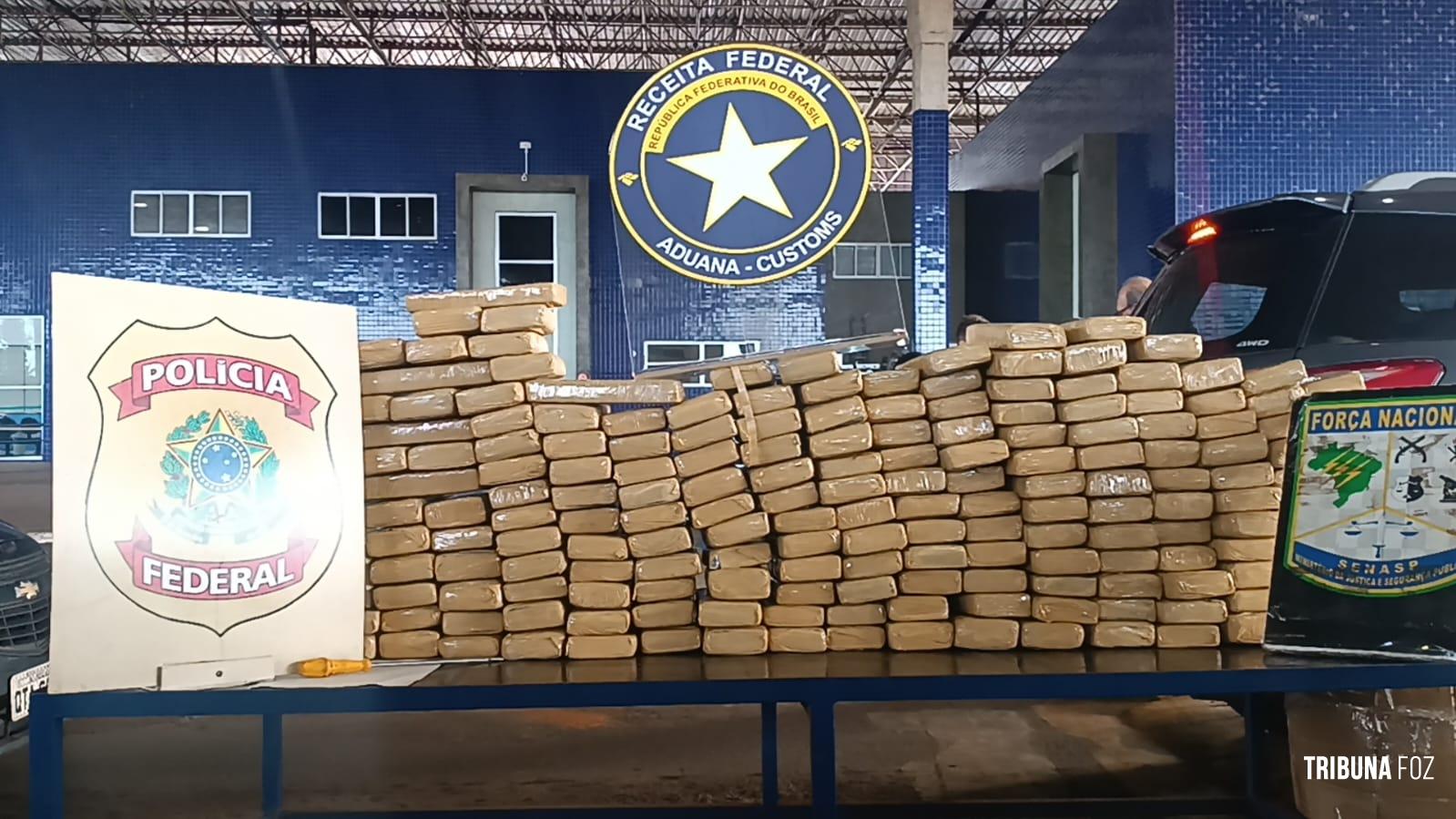 PF e Receita Federal apreende veiculo com 150 Kg de maconha na aduana da Ponte da Amizade