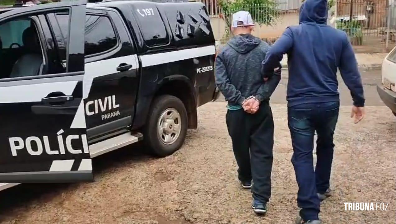 Policia Civil prende homem procurado por associação para o tráfico e tráfico de drogas em Foz do Iguaçu