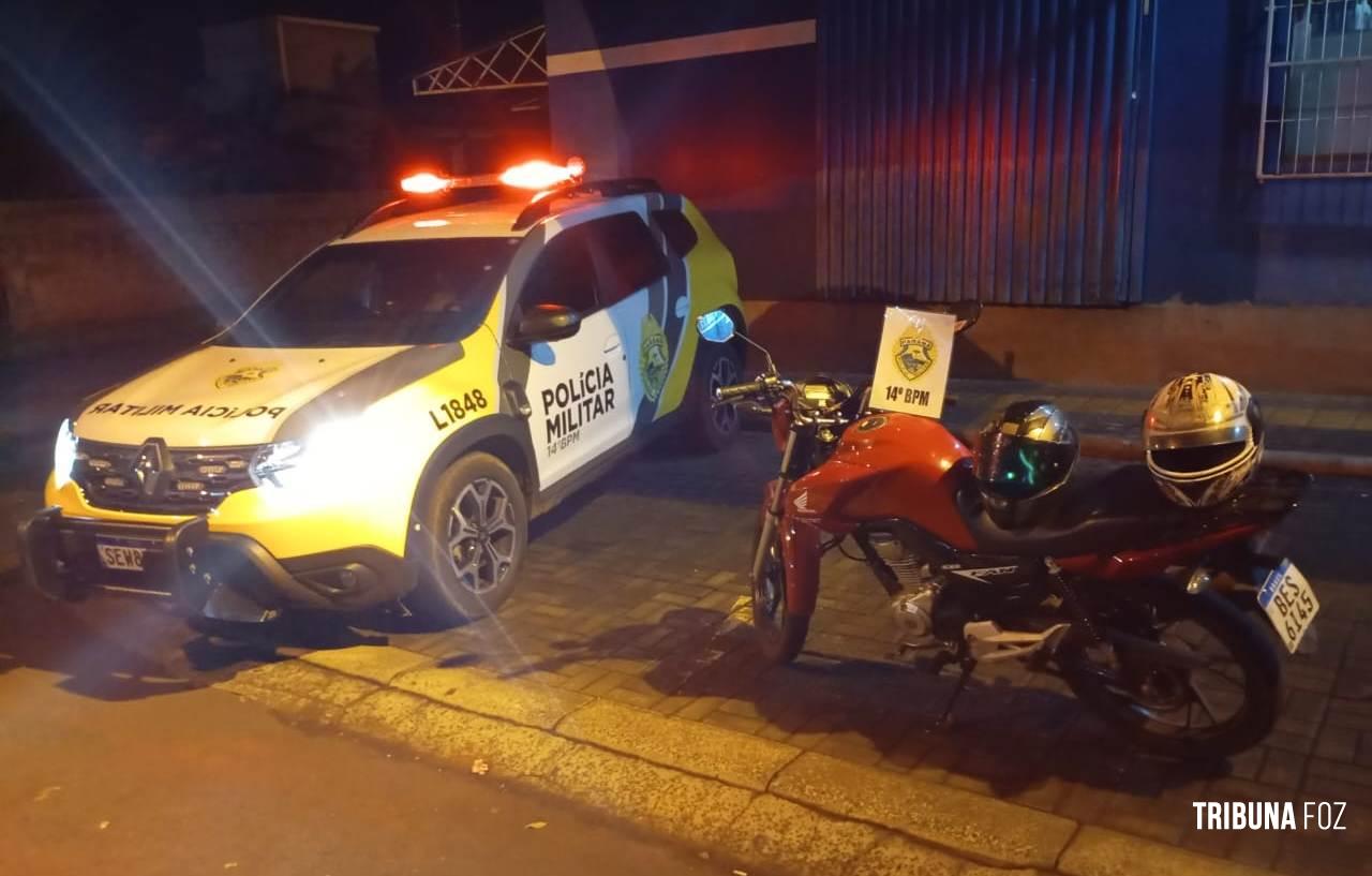 Policia Militar recupera motocicleta furtada no Bairro Três Bandeiras