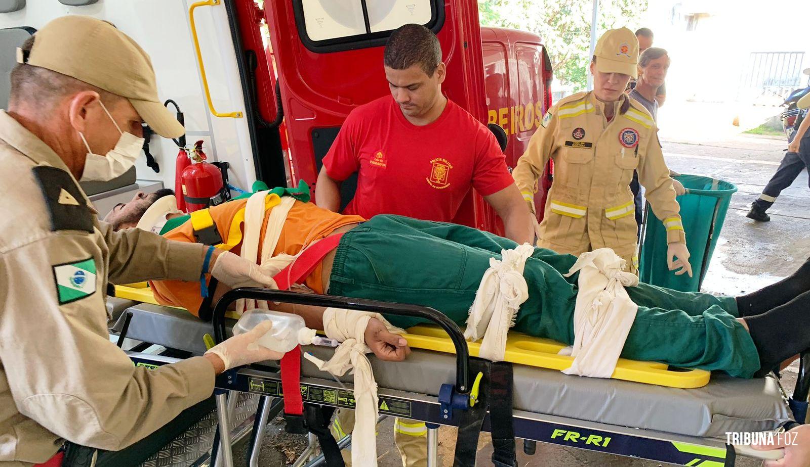 Trabalhador fica gravemente ferido após acidente de trabalho no Berverly Falls Park