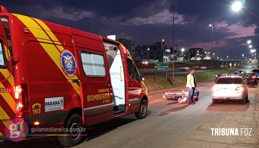 Motociclista fica ferido ao sofrer queda após em Medianeira