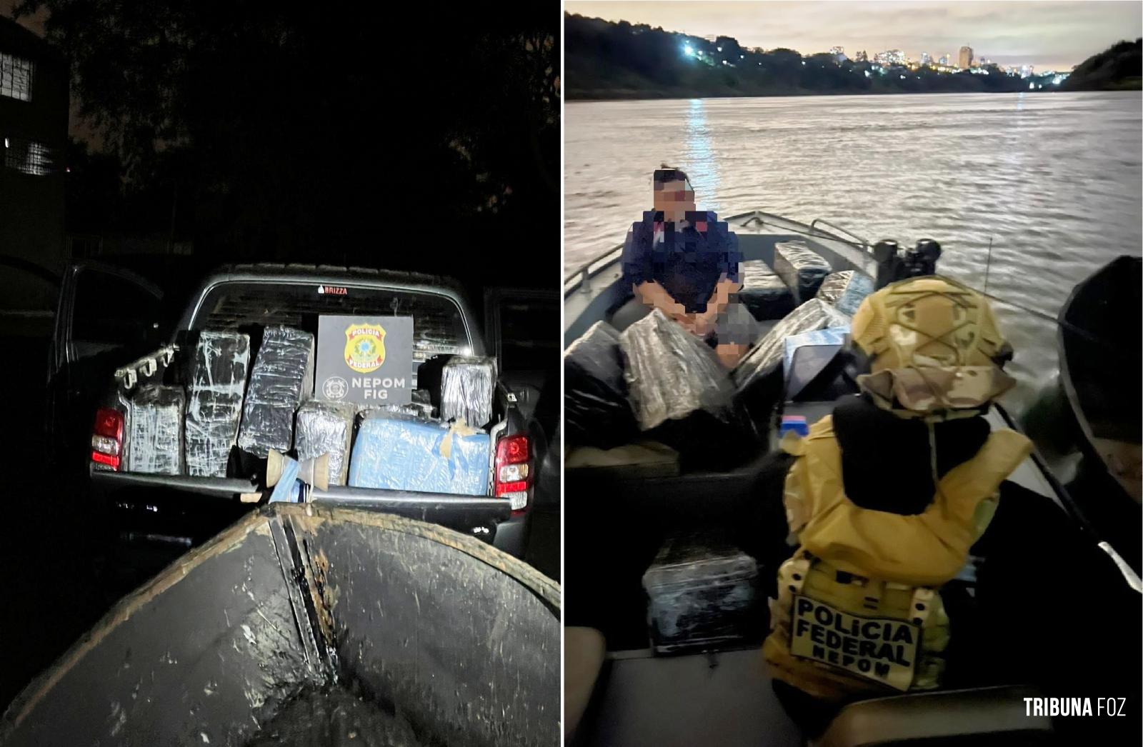 Policia Federal efetua prisão de condutor de embarcação com 305 Kg de maconha