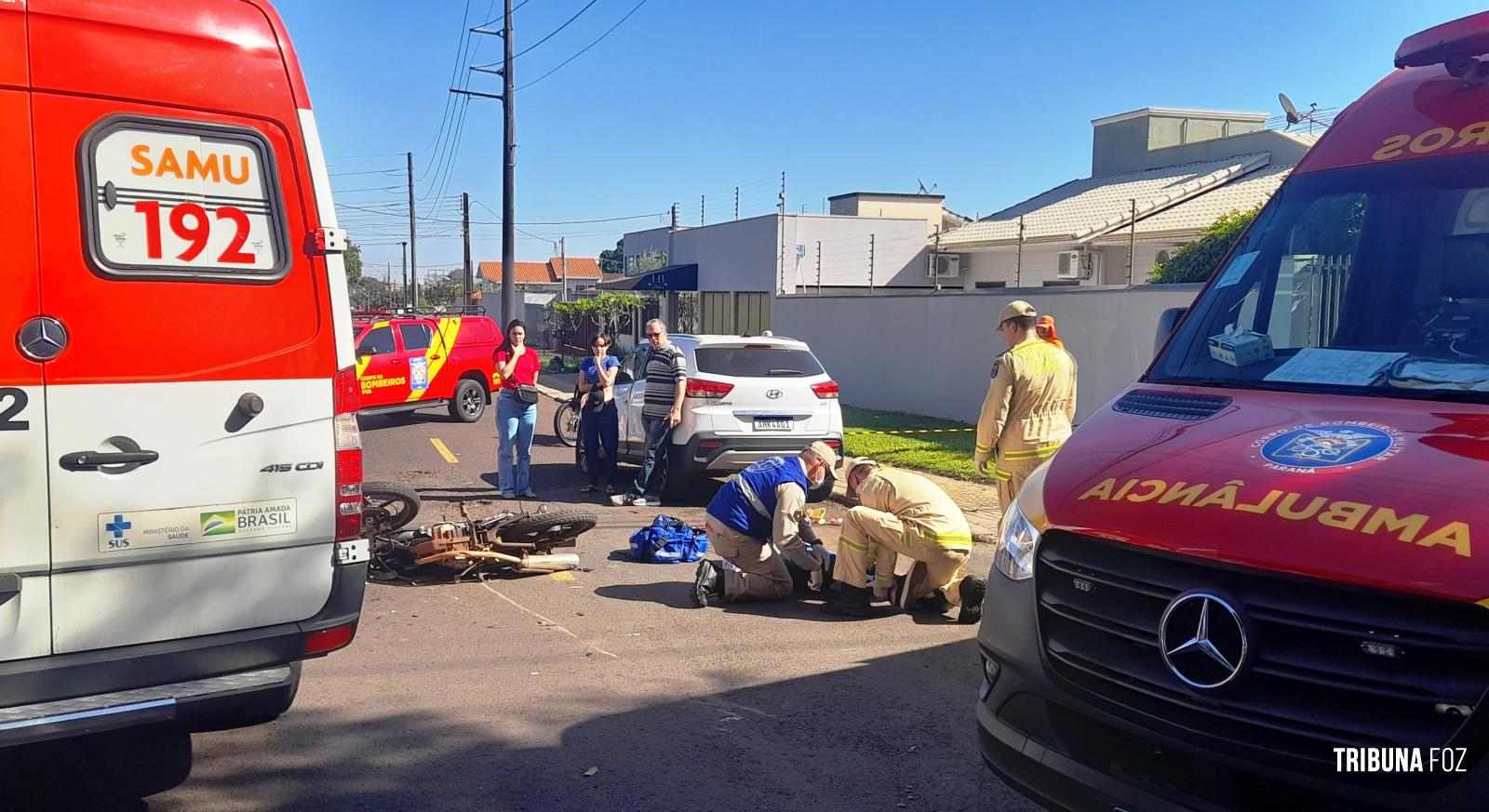 SIATE e SAMU socorrem duas vítimas após colisão no Jardim São Paulo