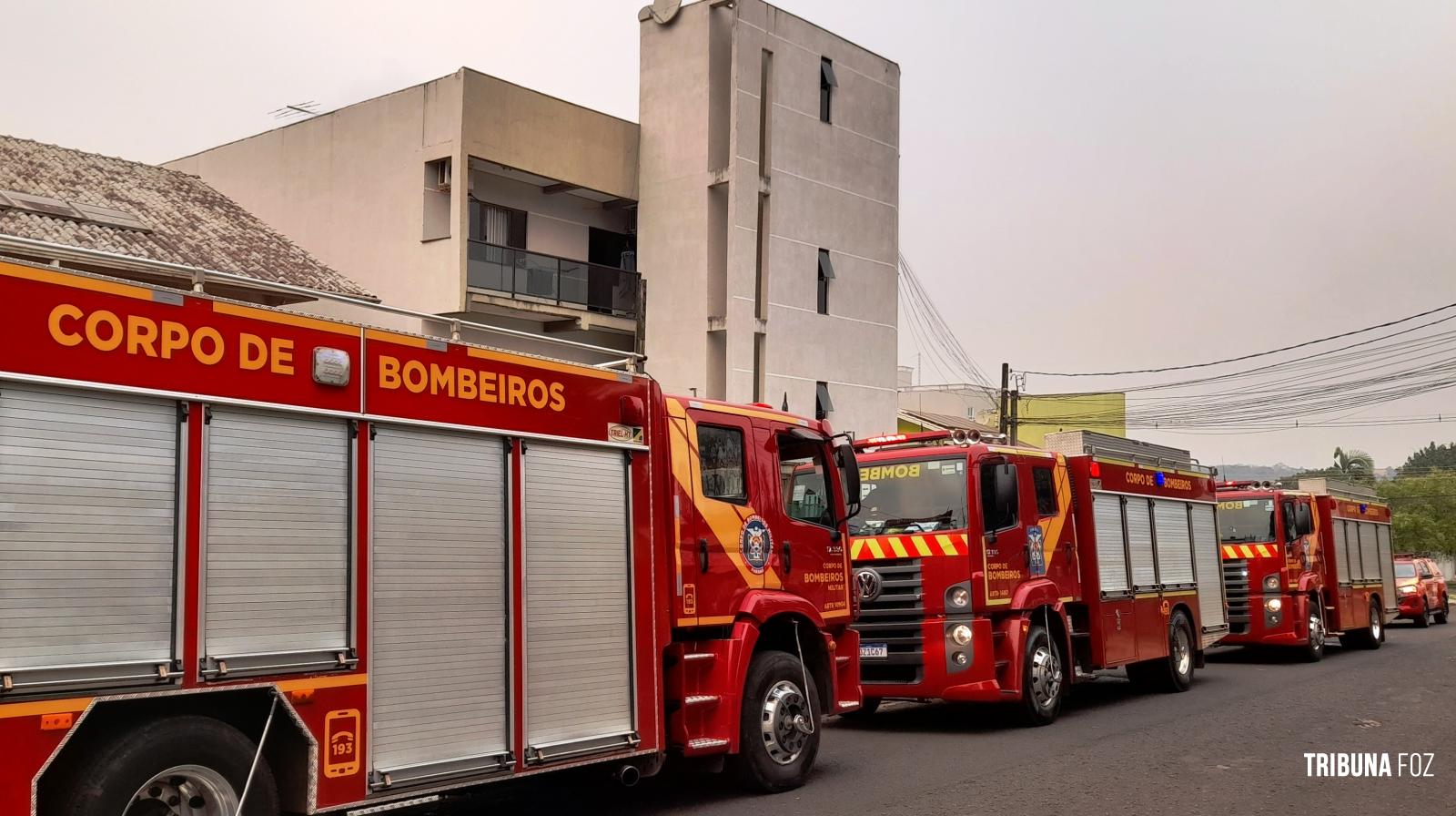 Incêndio em apartamento mobiliza o Corpo de Bombeiros em Foz do Iguaçu