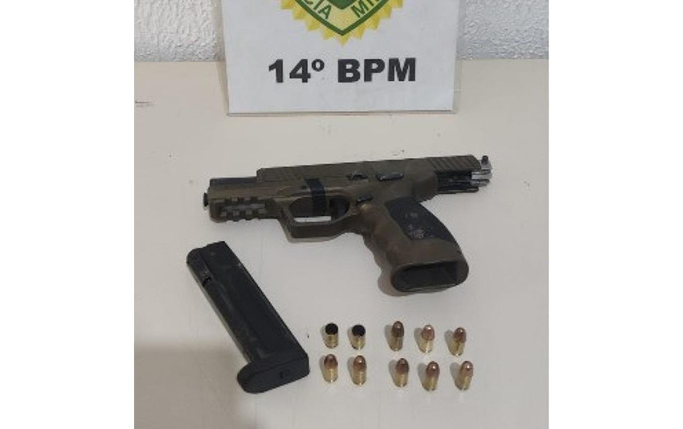 PM prende homem com pistola 9mm após disparos no Jardim Bandeirantes