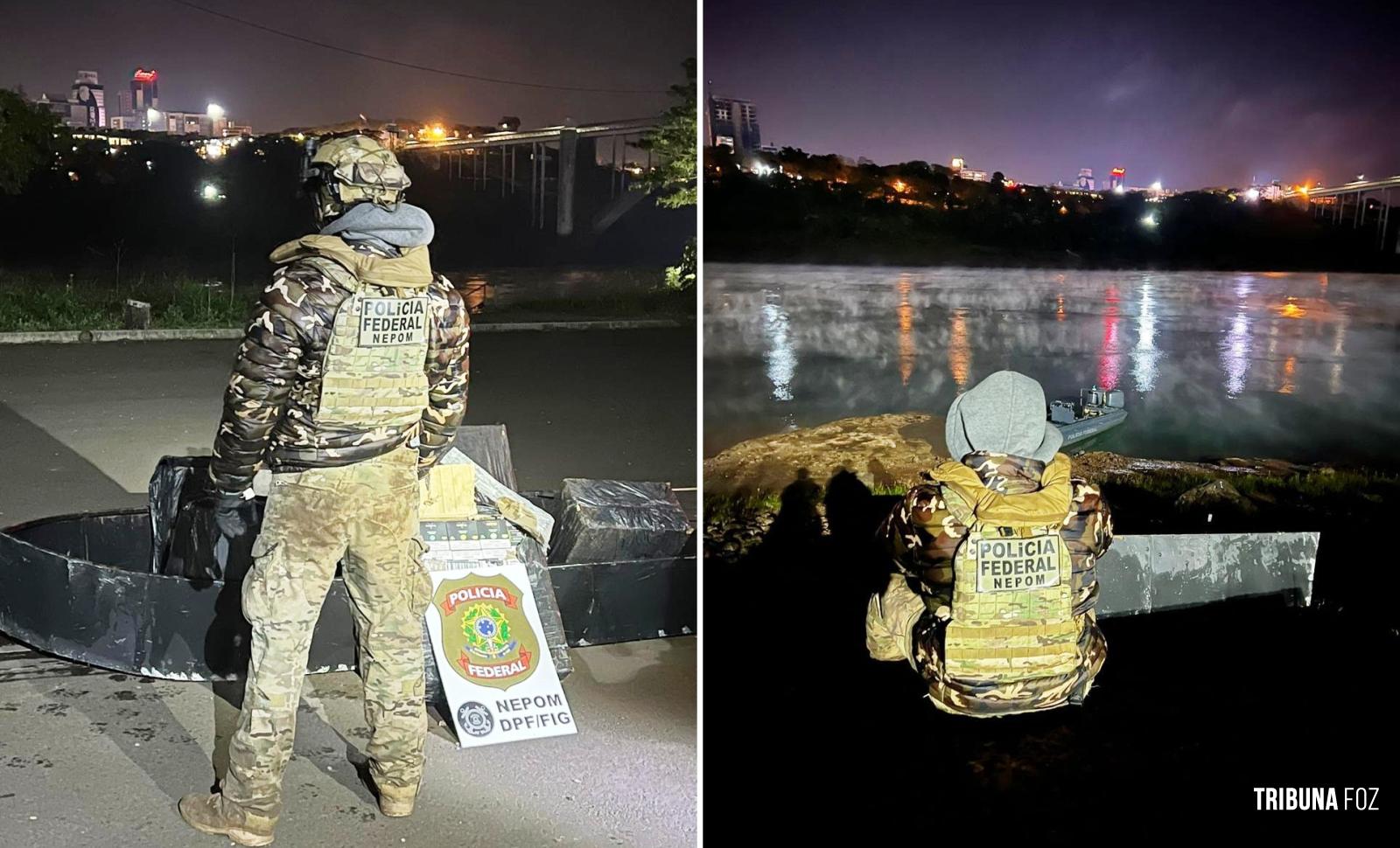 Policia Federal apreende embarcação com cigarros e vapers contrabandeados do Paraguai