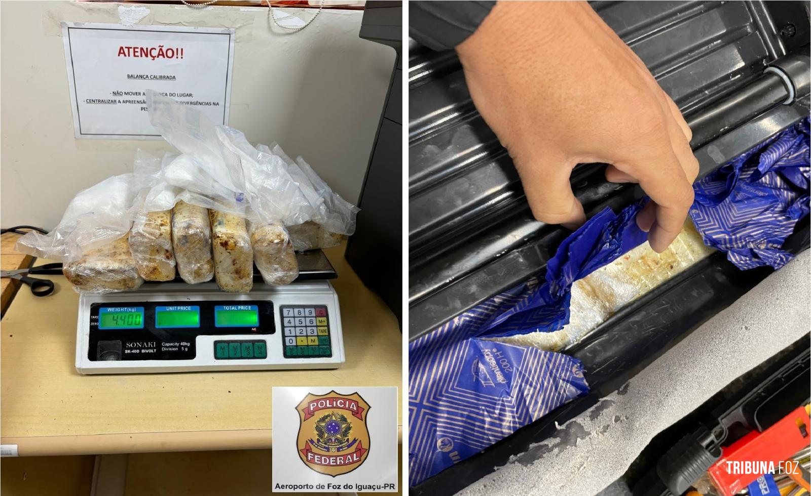 Policia Federal prende paraguaio com cinco tabletes de cocaína no aeroporto de Foz do Iguaçu